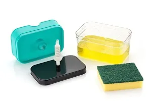 1 Pcs Multicolor Dispenser Soap Pump Sponge Holder Plastic Liquid Soap Dispenser Kitchen Set Cleaning Sink Dishwasher Liquid, Gel, Shampoo-thumb1