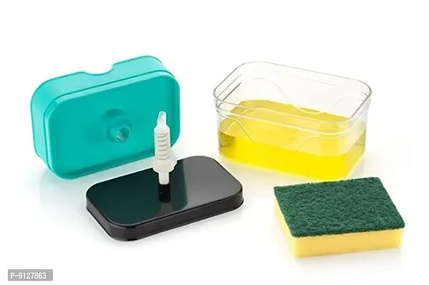 1 Pcs Multicolor Dispenser Soap Pump Sponge Holder Plastic Liquid Soap Dispenser Kitchen Set Cleaning Sink Dishwasher Liquid, Gel, Shampoo-thumb2
