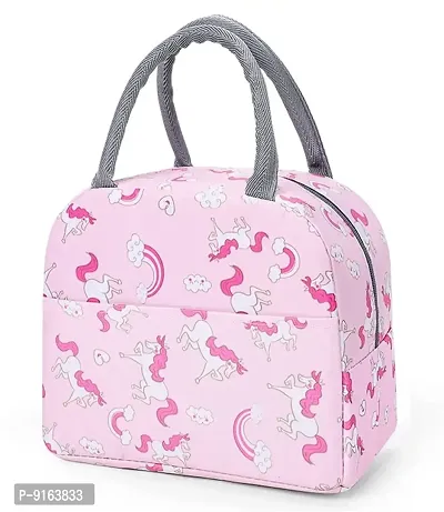 Pink Unicorn Insulated Lunch Bags Small for Women Work,Student Kids to School,Thermal Cooler Tote Bag Picnic Organizer-thumb0