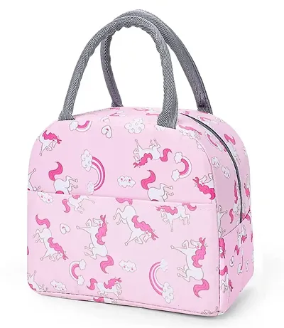 Pink Unicorn Insulated Lunch Bags Small for Women Work,Student Kids to School,Thermal Cooler Tote Bag Picnic Organizer