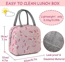 Pink Unicorn Insulated Lunch Bags Small for Women Work,Student Kids to School,Thermal Cooler Tote Bag Picnic Organizer-thumb1