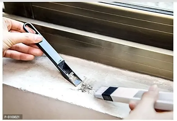 2 Pcs White  Plastic Corners  Edges Dust Multipurpose Use Cleaning Brush for Window Frame, Keyboard-thumb4