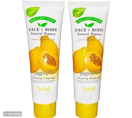 Natural Papaya Face and Body Cleansing Scrub Gel Pack of 2-thumb0