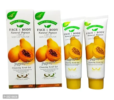 Natural Papaya Face and Body Cleansing Scrub Gel Pack of 2-thumb4
