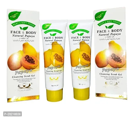 Natural Papaya Face and Body Cleansing Scrub Gel Pack of 2-thumb2