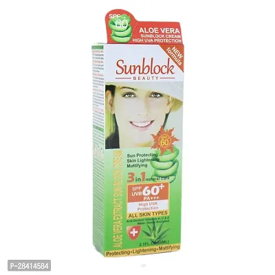 Sunscreen Sunblock Beauty Cream Spf 60 Pa+++ with Olive Extract for Sun Protection-thumb3
