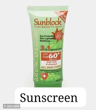 Sunscreen Sunblock Beauty Cream Spf 60 Pa+++ with Olive Extract for Sun Protection-thumb4