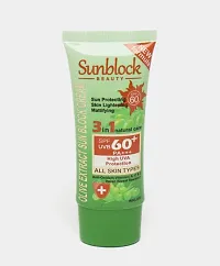 Sunscreen Sunblock Beauty Cream Spf 60 Pa+++ with Olive Extract for Sun Protection-thumb1