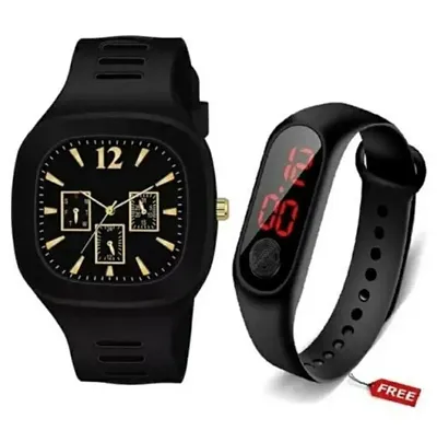 Miller Analog Watch - For Boys Stylish Square Dial Smooth Silicon Strap STYLISH DESIGNER