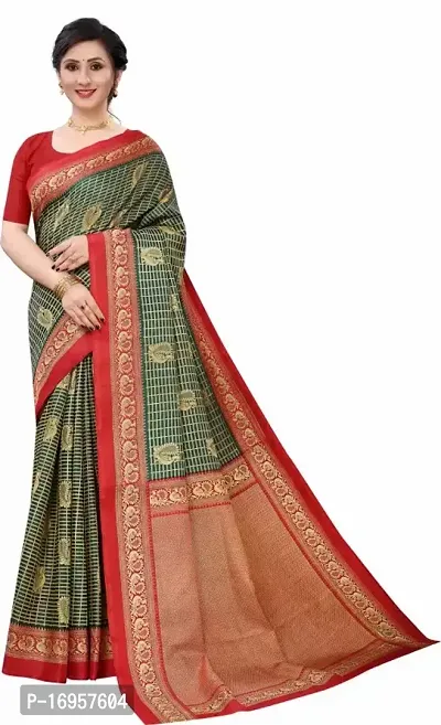 Beautiful Red Silk Saree With Blouse Piece For Women