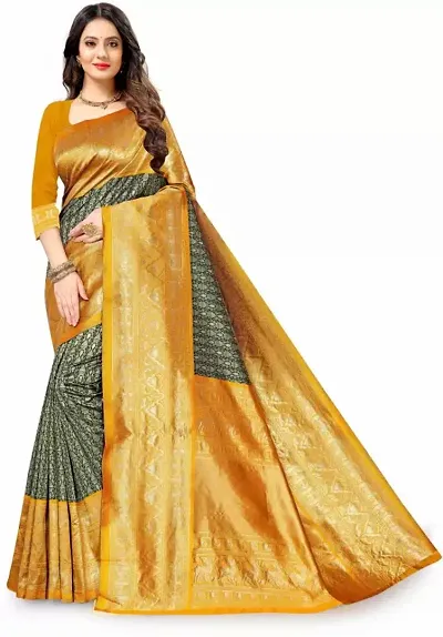 Elegant Art Silk Saree with Blouse piece 