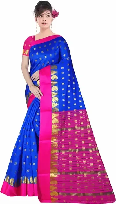 Women Stylish Art Silk Saree with Blouse piece