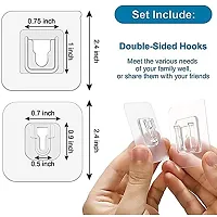 Huslu 10 Pcs Double-Sided Self Adhesive Wall Hooks Wall-Sticking Hooks Without Punching and Nails, Waterproof and Oil-Proof for Bathroom and Kitchen, Self-Adhesive Hooks-thumb3