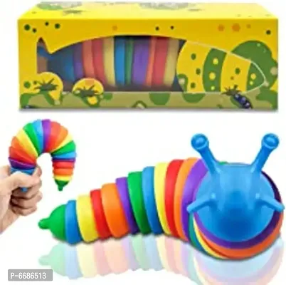 Trendy Slug Fidget Toys Clicky Sound Making Toy, Stress Relieving Toy, Sensory Slug Toy For Boys And Girls, Finger Slug Toy, Size Small-thumb0