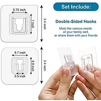 Huslu 4 Pcs Double-Sided Self Adhesive Wall Hooks Wall-Sticking Hooks Without Punching and Nails, Waterproof and Oil-Proof for Bathroom and Kitchen, Self-Adhesive Hooks-thumb4