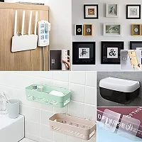 Huslu 4 Pcs Double-Sided Self Adhesive Wall Hooks Wall-Sticking Hooks Without Punching and Nails, Waterproof and Oil-Proof for Bathroom and Kitchen, Self-Adhesive Hooks-thumb1