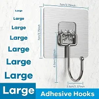 Huslu 10 PCS Adhesive Wall Hook for Wall Heavy Duty Hanging Strong 4 pcs| Wall Hanger | Hooks for Kitchen  Bathroom Wall | Kitchen Hangers and Hooks | Sticky Hooks for Clothes Hanging-thumb1