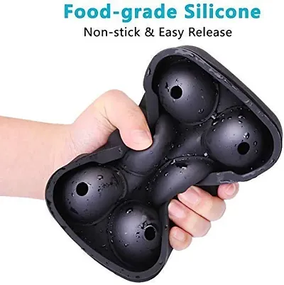 Round Silicone Ice Cube Makers Black