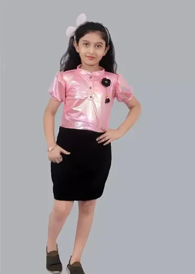 Girls Bodycon Shaped Dress with Most Comfortable Fitting (4-5 Years, Pink)