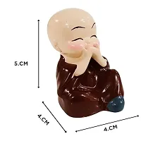 Cute Mini Buddha Statue Showpiece for Car Dashboard Table Top Home Decoration Set of-4-thumb3