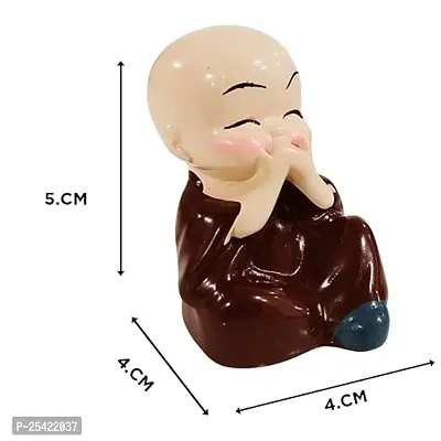 Cute Mini Buddha Statue Showpiece for Car Dashboard Table Top Home Decoration Set of-4-thumb4