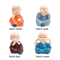 Cute Mini Buddha Statue Showpiece for Car Dashboard Table Top Home Decoration Set of-4-thumb4