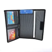 Cheque Book Holder, Card Holder, Vehicle Documents Holder With Multi Pocket Expanding Zip Pouch, Multipurpose Hand Wallet for Home, Office, Business, Shop, Transport Etc-thumb2
