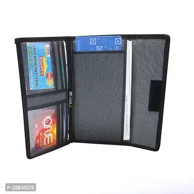 Cheque Book Holder, Card Holder, Vehicle Documents Holder With Multi Pocket Expanding Zip Pouch, Multipurpose Hand Wallet for Home, Office, Business, Shop, Transport Etc-thumb3
