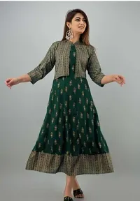 Trendy Women Rayon Kurta With Jacket-thumb1