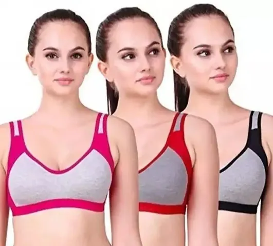 Women's Non-Padded Wire Free Full-Coverage Bra-Pack of 3(Multicolour_36_315)