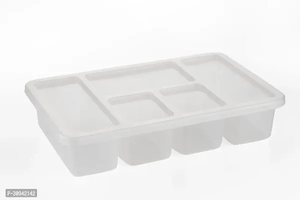 Divided Refrigerator Organizer Bins Food Storage Containers for Fridge Clear Veggie Tray with Lid Compartment Pack of 1