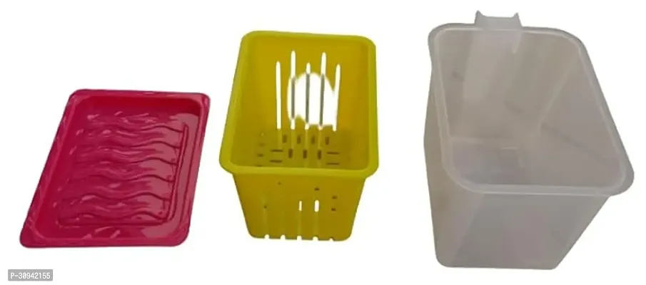 Fridge Storage Containers with Handle Plastic Storage Containers for Kitchen Set Of 3