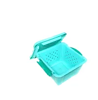 Sanjari Plastic 3 Pieces small Size Multipurpose Solitaire Storage Basket with Lid (Multicolor)(size:13x13x7 cm)-thumb4