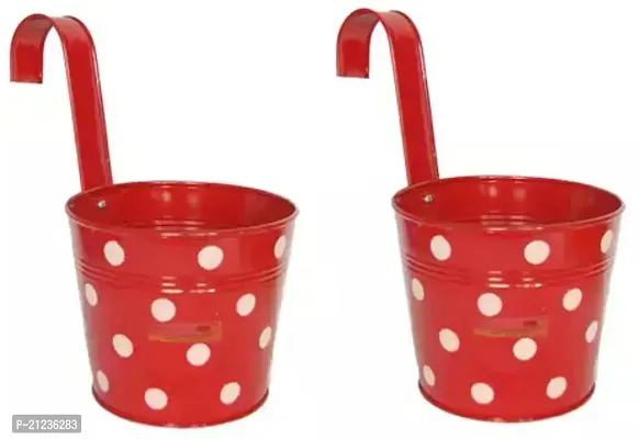 Round Railing G I Planter With Polka Dot Balcony Planter Hanging Pnater Pack Of 2