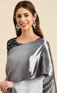Classic Satin Saree with Blouse piece for Women-thumb1