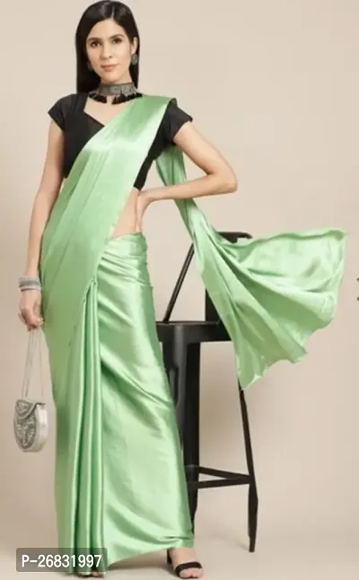 Classic Satin Saree with Blouse piece for Women