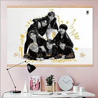 KARTMEN 300 GSM BTS K-Pop Music Band Map of The Soul:7 Bangtan Boys 8 Poster , 12 x18 inch + Bangtan Boys Hanging Flag, 8 Pieces , 2 Meter - Multicolour-thumb3