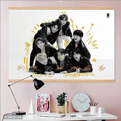 KARTMEN 300 GSM BTS K-Pop Music Band Map of The Soul:7 Bangtan Boys 8 Poster , 12 x18 inch + Bangtan Boys Hanging Flag, 8 Pieces , 2 Meter - Multicolour-thumb4