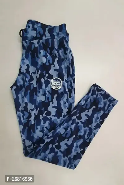 Stylish Lycra Blend Printed Regular Track Pants For Men-thumb0
