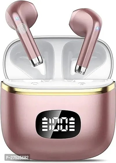 Stylish Pink In-ear Bluetooth Wireless Headphones With Microphone-thumb0