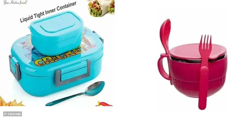 Combo Of Lock N Lock Lunch Box And Bowl Set Lunch Box For Kids- Pink