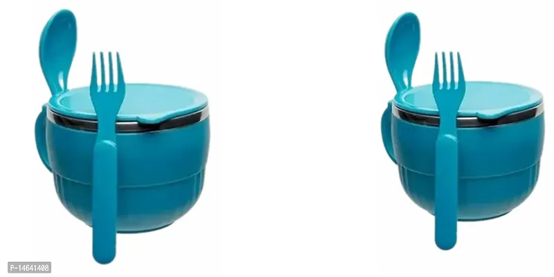 Combo Of Bowl Set Lunch Box For Kids- Blue And Bowl Set Lunch Box For Kids- Blue-thumb0