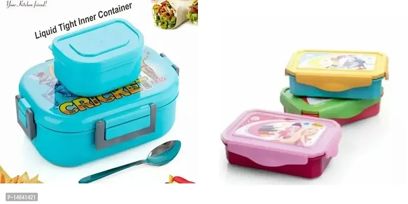 Combo Of Lock And Lock Lunch Box And 600 Ml Lunch Box-thumb0