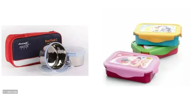 Combo Of Lock And Seal Lunch Box And 600 Ml Lunch Box