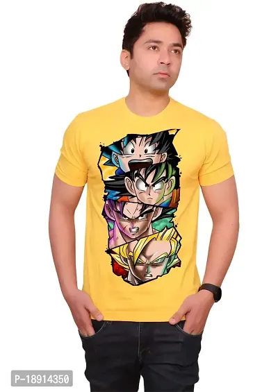 FACTALE All Goku Printed Round Neck Cotton Regular Fit Tshirt for Men  Women's-thumb0