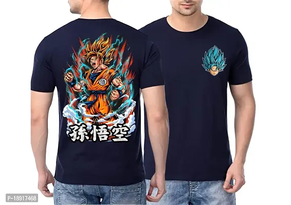 FACTALE Goku Saiyan Mode Printed Round Neck Cotton Regular Fit Tshirt for Men  Women's-thumb0