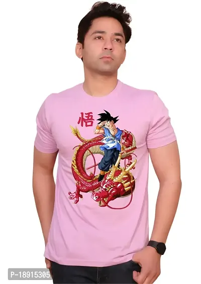 FACTALE Goku Printed Round Neck Cotton Regular Fit Tshirt for Men  Women's