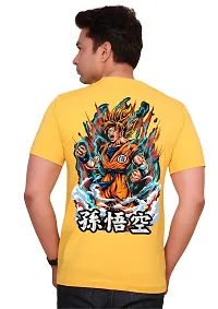 FACTALE Goku Saiyan Mode Printed Round Neck Cotton Regular Fit Tshirt for Men  Women's-thumb2