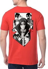 FACTALE Itachi Printed Round Neck Cotton Regular Fit Tshirt for Men  Women's (Large, RED)-thumb2