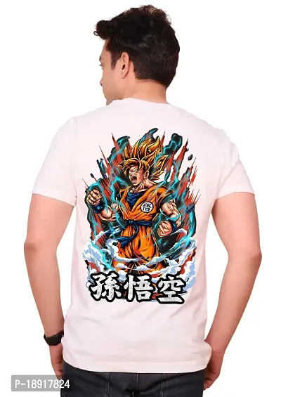 FACTALE Goku Saiyan Mode Printed Round Neck Cotton Regular Fit Tshirt for Men  Women's-thumb3